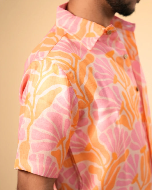 Coral Bloom Printed Shirt