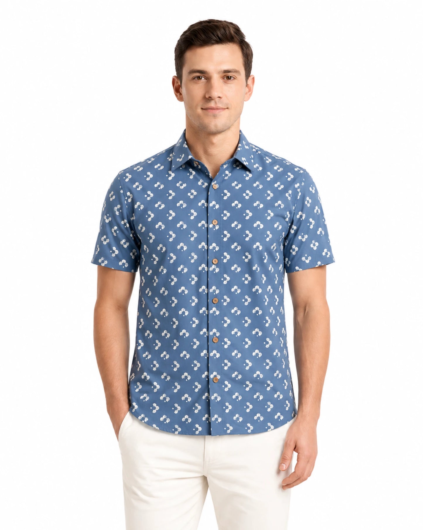 Azure Bloom Printed Shirt