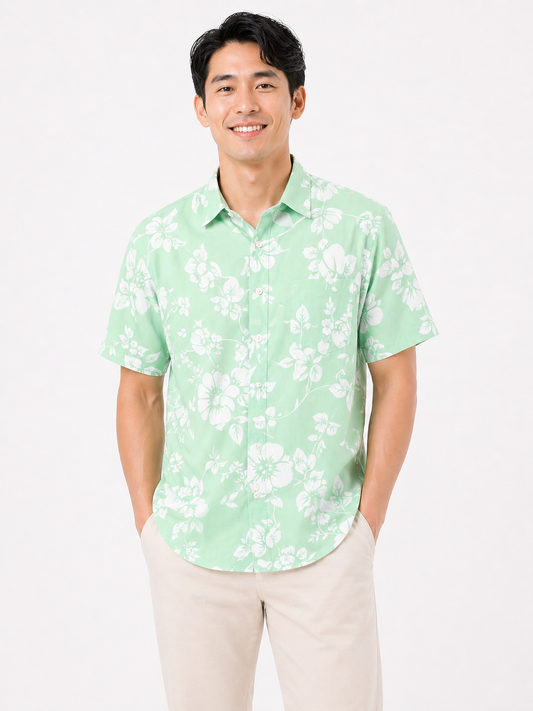 Mint Bloom Printed Shirt