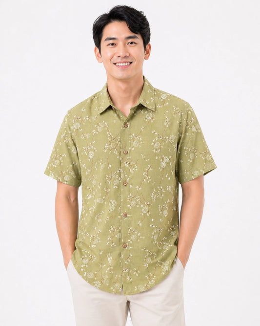Sage Vine Printed Shirt
