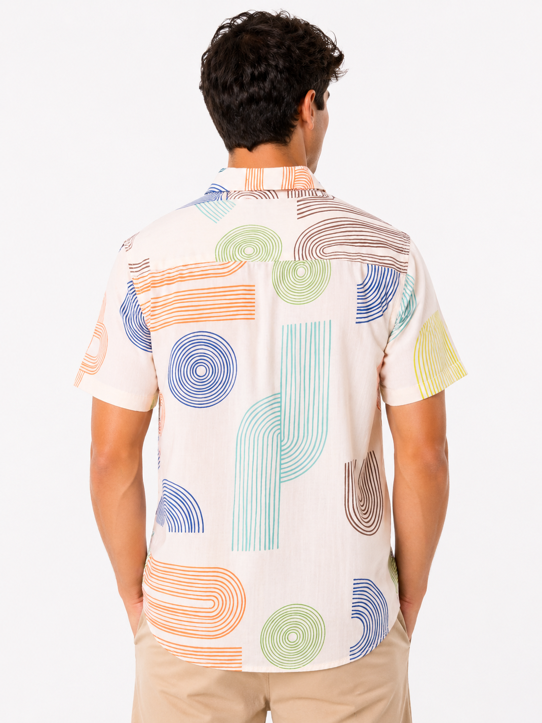 Soft Pink Geometric Printed Shirt