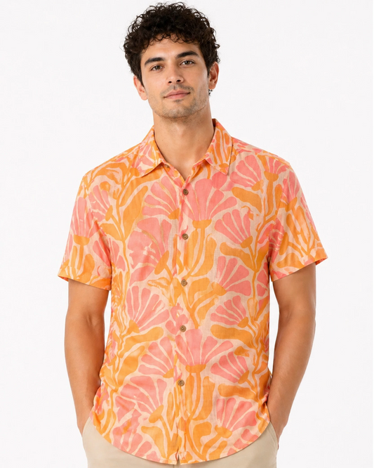 Coral Bloom Printed Shirt