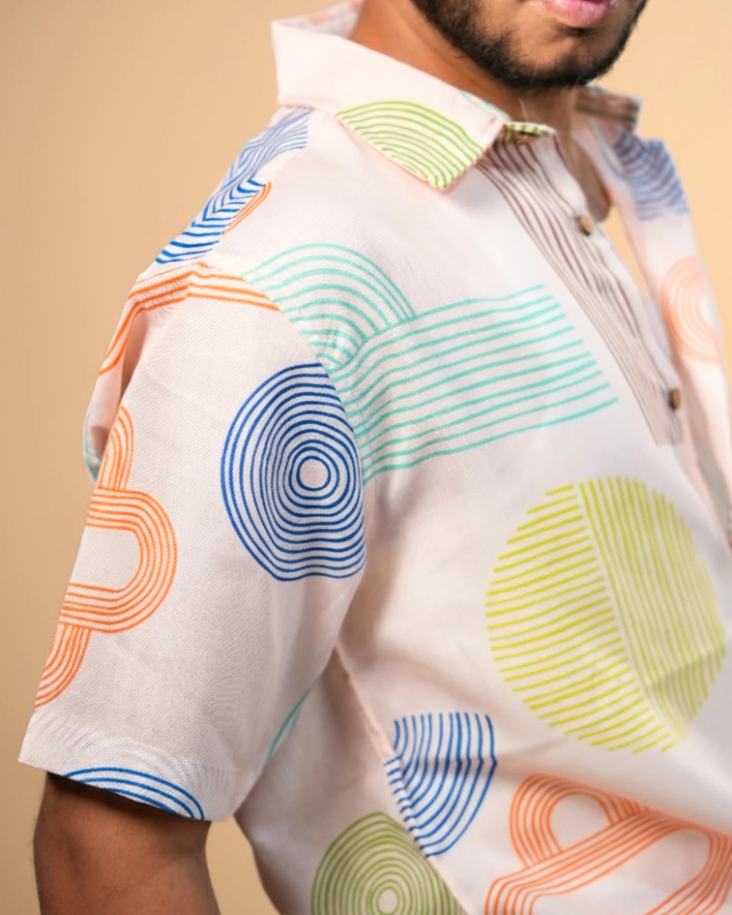 Soft Pink Geometric Printed Shirt