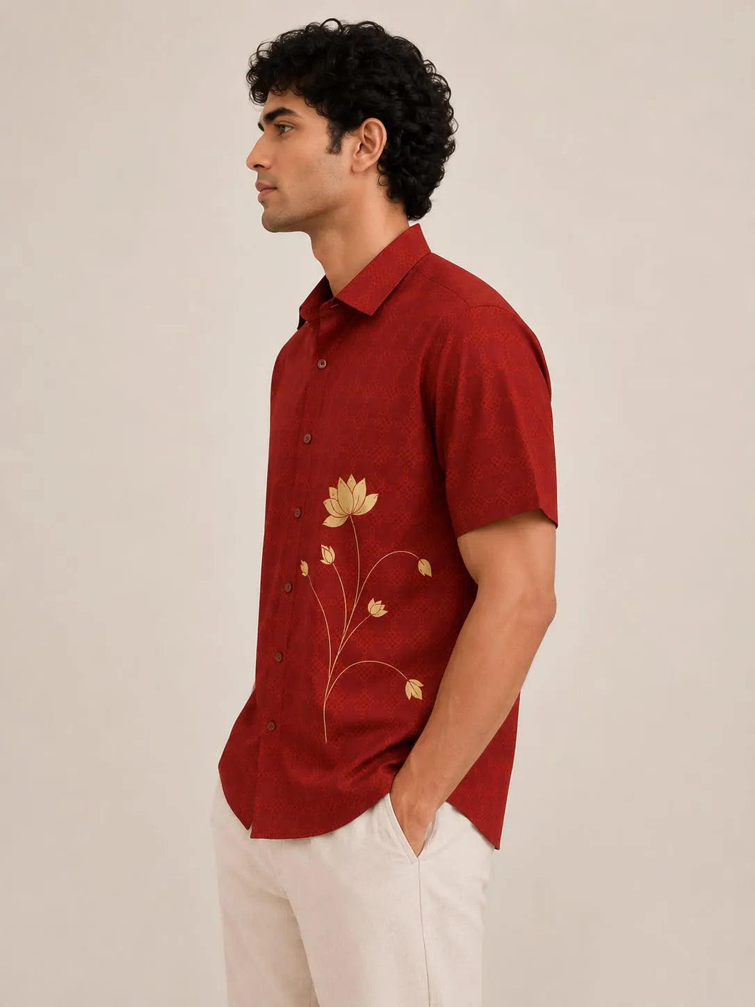 All-over print with Lotus Placement Print Shirt